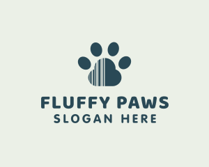 Paw Barcode Pet logo design