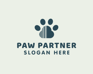 Paw Barcode Pet logo design