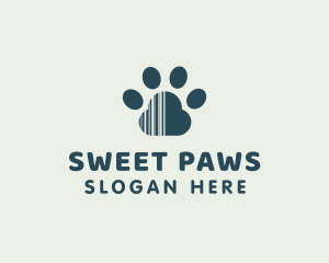 Paw Barcode Pet logo design