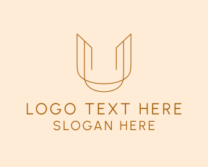 Elegant Business Letter U logo