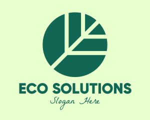 Round Green Environmental Leaf logo