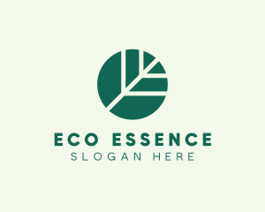 Round Green Environmental Leaf logo