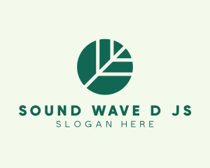 Round Green Environmental Leaf logo design