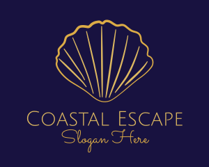 Gold Elegant Seashell logo design