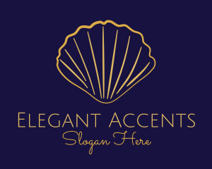 Gold Elegant Seashell logo design