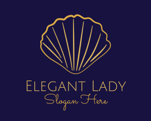 Gold Elegant Seashell logo design