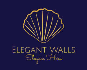 Gold Elegant Seashell logo design