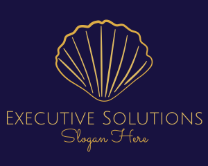 Gold Elegant Seashell logo design