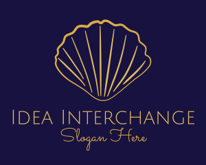 Gold Elegant Seashell logo design