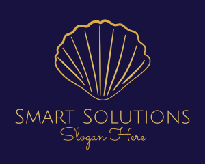 Gold Elegant Seashell logo design