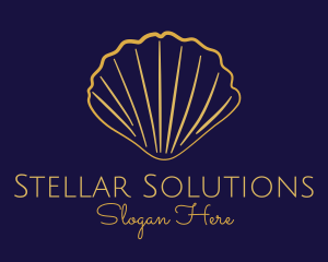 Gold Elegant Seashell logo design