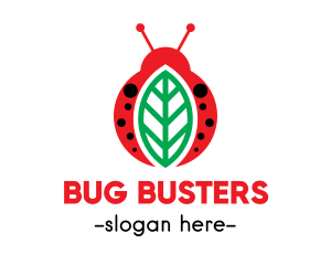 Leaf Ladybug Insect logo design