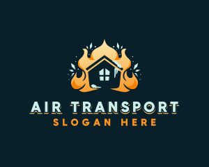 Fire HVAC Temperature logo design