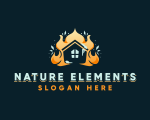 Fire HVAC Temperature logo design