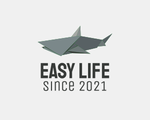 Grey Shark Origami  logo design