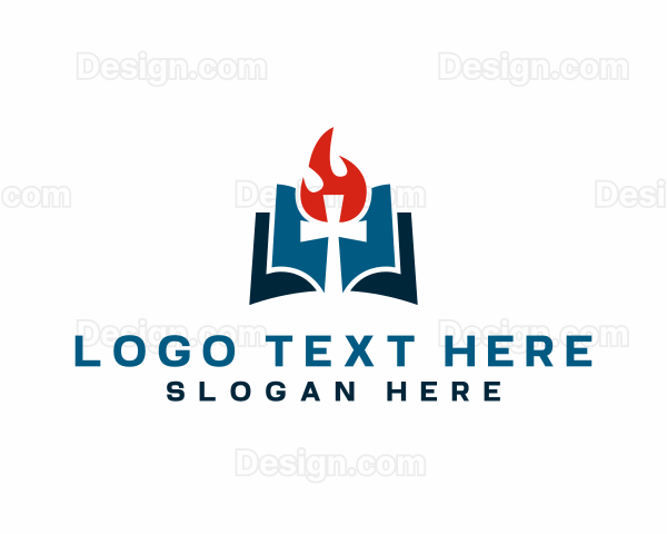 Crucifix Bible Religious Ministry Logo