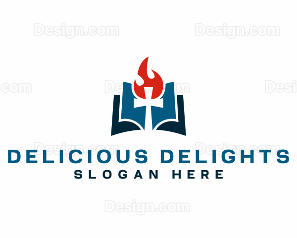 Crucifix Bible Religious Ministry Logo