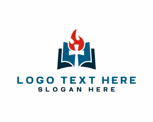 Crucifix Bible Religious Ministry Logo