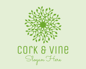 Green Vine Plant  logo design