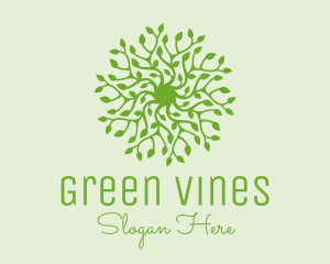 Green Vine Plant  logo design