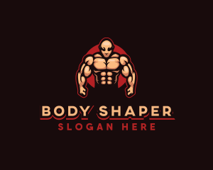 Bodybuilder Muscle Fitness logo design