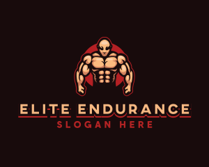 Bodybuilder Muscle Fitness logo design