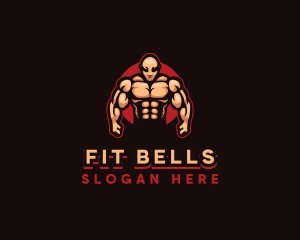 Bodybuilder Muscle Fitness logo design