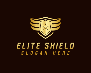 Star Shield Wings logo design