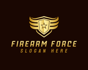 Star Shield Wings logo design