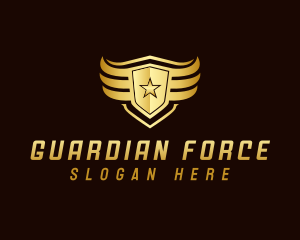 Star Shield Wings logo design