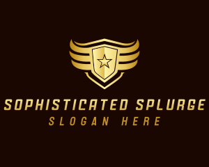 Star Shield Wings logo design