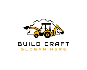 Backhoe Construction Excavator logo design