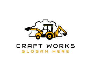 Backhoe Construction Excavator logo