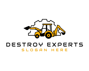 Backhoe Construction Excavator logo design