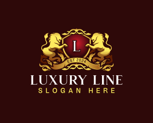 Luxury Lion Crown  logo design