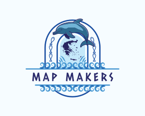 Ocean Greece Dolphin logo design