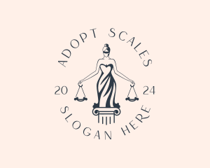 Female Justice Scale logo design