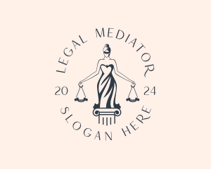 Female Justice Scale logo design