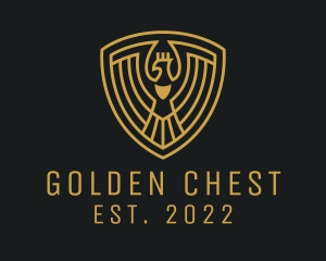 Golden Phoenix Shield logo design