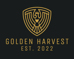 Golden Phoenix Shield logo design