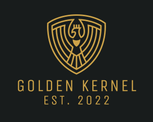 Golden Phoenix Shield logo design