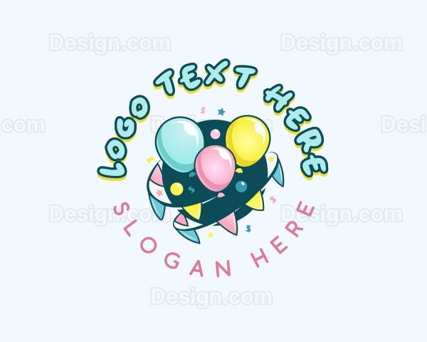 Balloon Party Confetti Logo