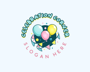 Balloon Party Confetti logo design