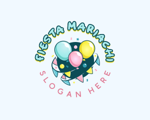 Balloon Party Confetti logo design