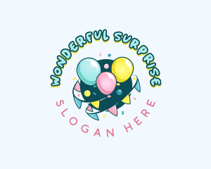 Balloon Party Confetti logo design