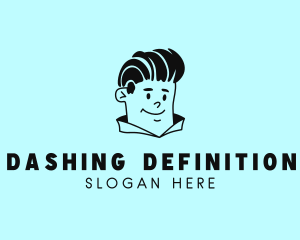 Guy Hairstyling Character logo