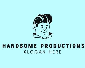 Guy Hairstyling Character logo