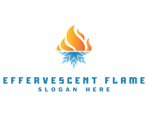 Snowflake Flame Thermal logo design