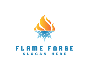 Snowflake Flame Thermal logo design