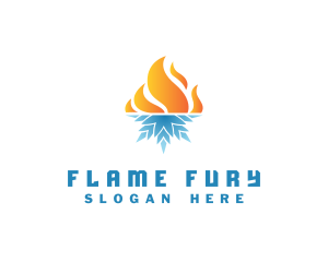 Snowflake Flame Thermal logo design